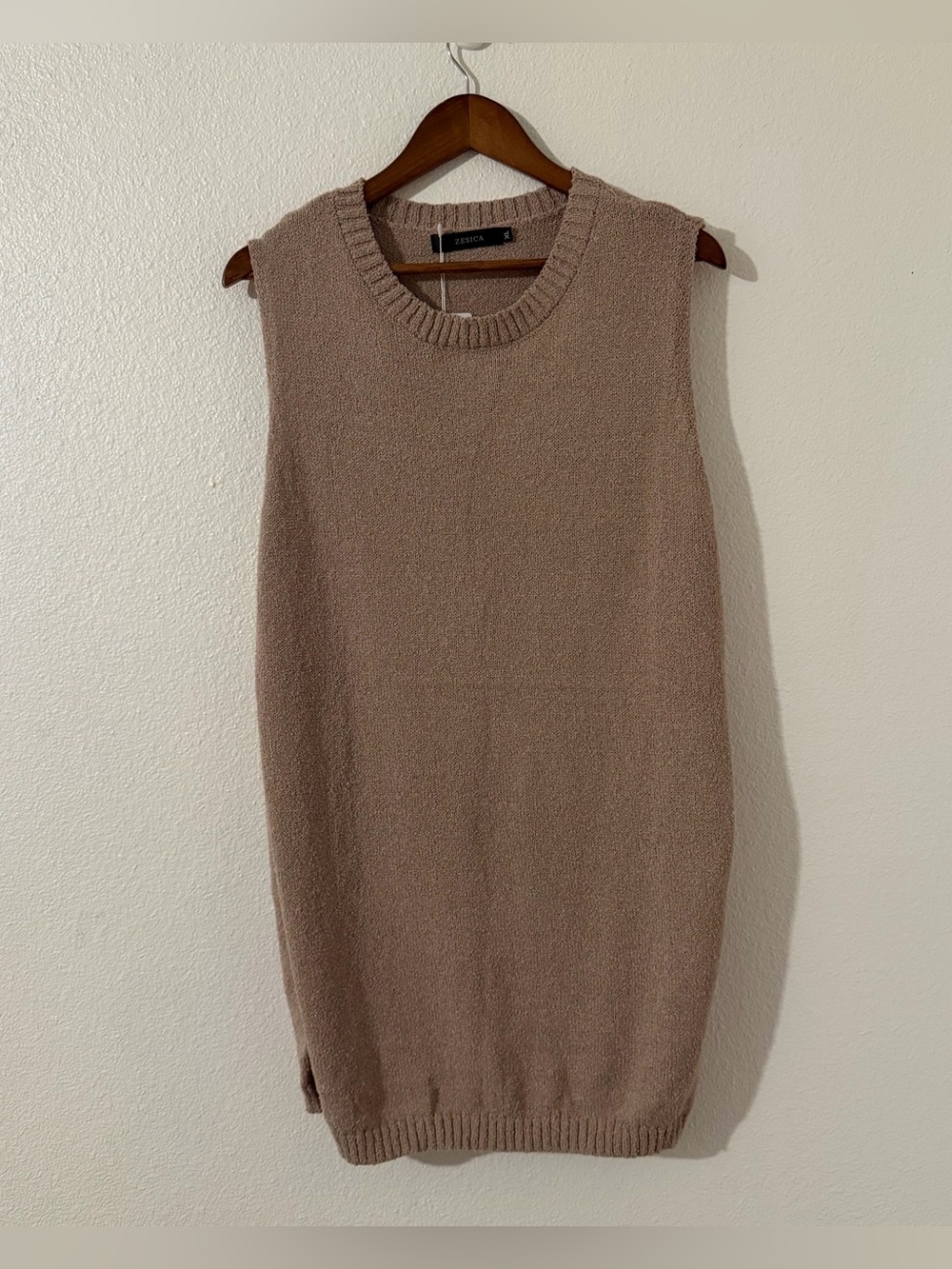 ZESICA Sweater Vest Women’s XL Cottagecore Beige Granny Vintage Inspired